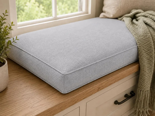 Light gray linen piped edge - linen,
