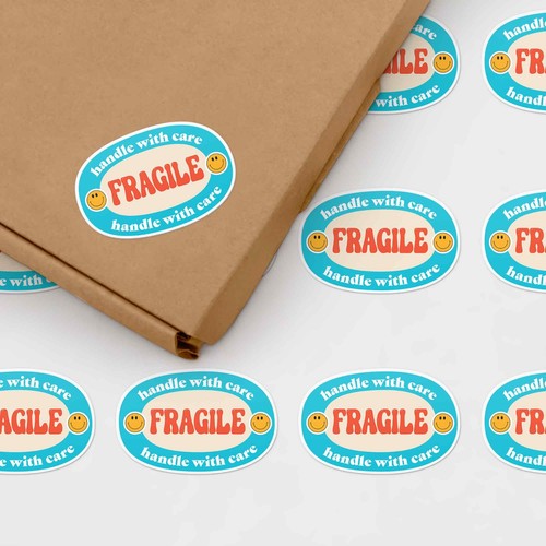 Retro fragile stickers - stickers,