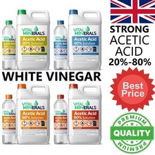 WHITE VINEGAR Food Grade 100ml-10L Max Strength Ethanoic Acetic Acid Free P&P
