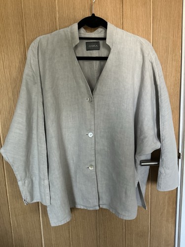 Oska linen jacket pearl grey - jacket,