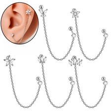 2PCS Double Piercing Dangle