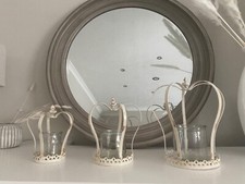 Antique white crown candle Tealight holder vintage shabby chic Wedding home