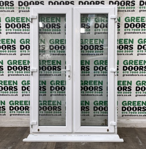 White upvc french doors - white,
