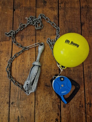 Anchor set for kayak rib - up,