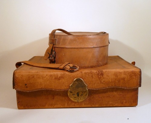 Victorian leather collar box - victorian,