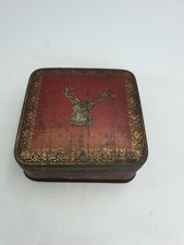 Vtg McVitie & Price Digestive Biscuits Sample Tin Square Shape Red Stag's Head
