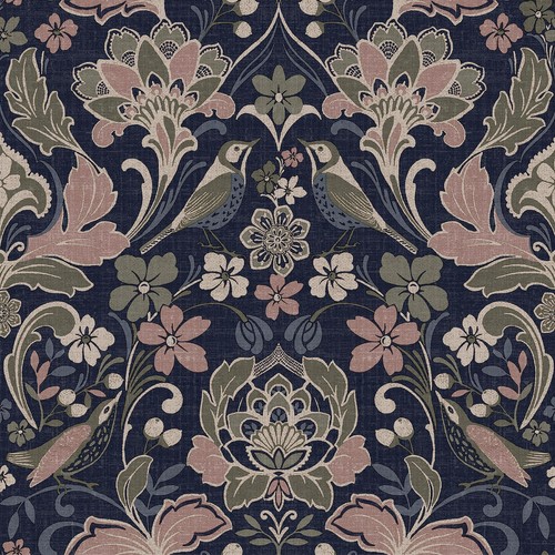Damask wallpaper glitter - damask,