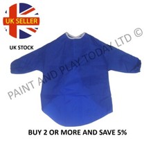 Childrens Kids Waterproof Apron Smock Painting Art Craft - Blue - Choose Size
