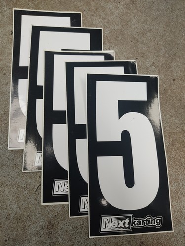 Kart white number - white, 5