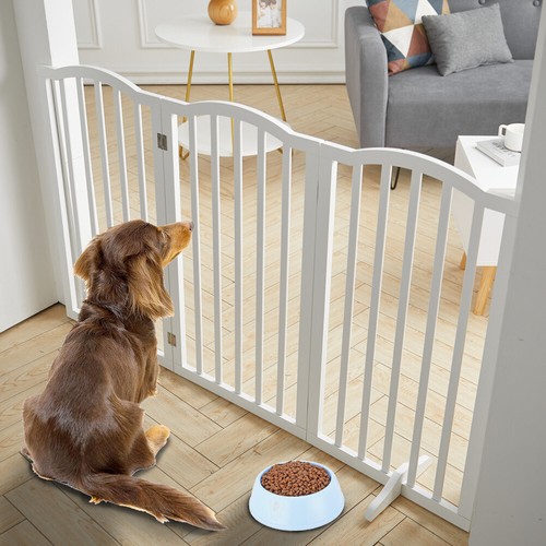 Folding panel wooden gate pet - wooden,