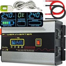 YQ Power Inverter 24V to 240V 2000W 4000W Converter Remote for Truck Microwave