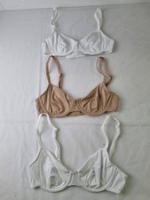 M&S 3pcs Bundle Bras Size 34C White Beige Underwired Non-Padded Full Cup New F2
