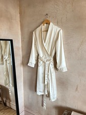 Cream Satin Silk Robe Dressing