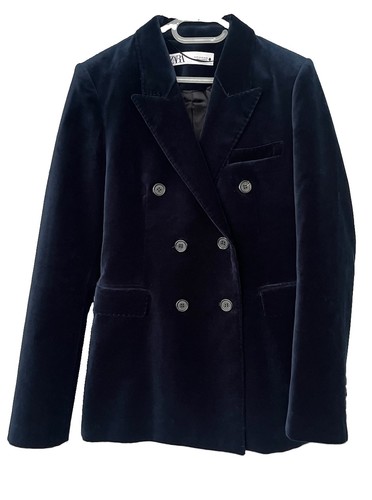 Zara navy blue - navy, velvet