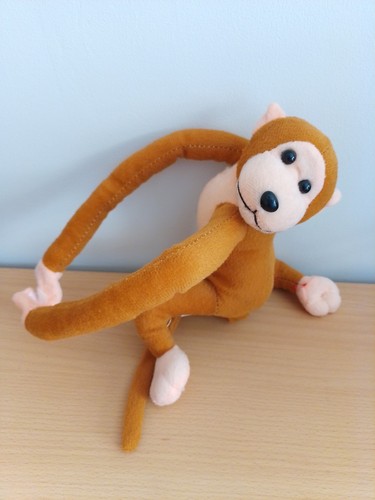 Brown monkey soft toy hook - toy,