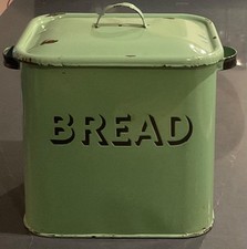 vintage 1930s enamel bread bin