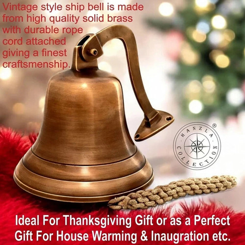 Antique brass bell wall - 6",