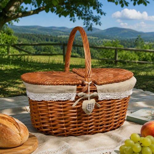 Large heart picnic basket - heart,