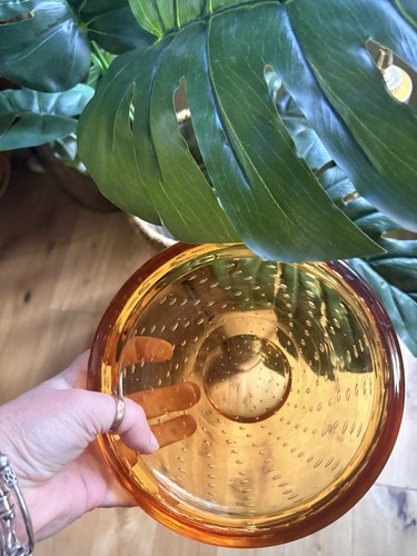 Whitefriars amber glass bubble - whitefriars,