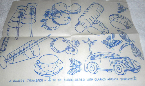 Vintage embroidery transfer - embroidery,