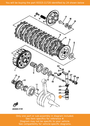 Yamaha bearing 93315 11720 - yamaha, bearing,