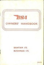BSA Motorcycle Bantam 175 & Bushman 175 (1968+) Operators Instruction Manual