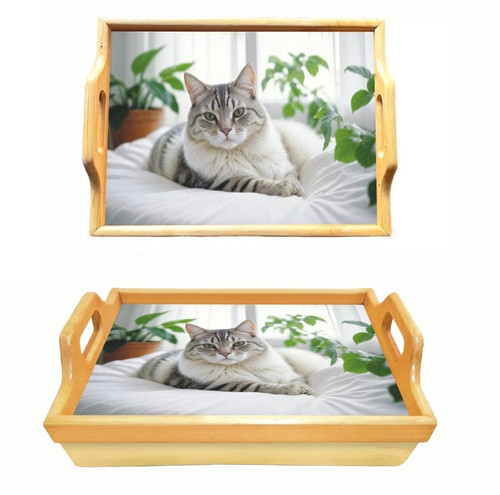Cat lap tray with handles - cat,