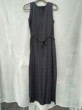 Laura Ashley Geo Tile Print MIDI Dress | Navy And White | Zip | Size 14