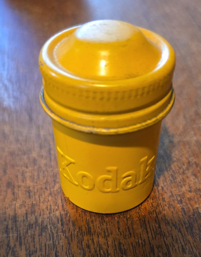 Vintage kodak yellow film tin - vintage,