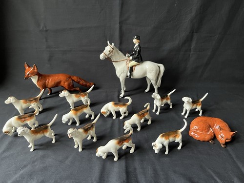 Beswick hunting scene set - scene,