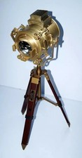Brass Spotlight & Tripod Floor Lamp Nautical Spotlight Vintage Searchlight Lamp