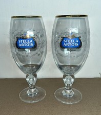 Stella Artois Glasses Chalice Rare Blue Logo Limited Peru Edition Water.org X2