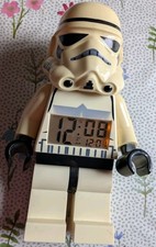 Lego Star Wars Stormtrooper Battery Alarm Clock Figurine (Approx. 9"x4")