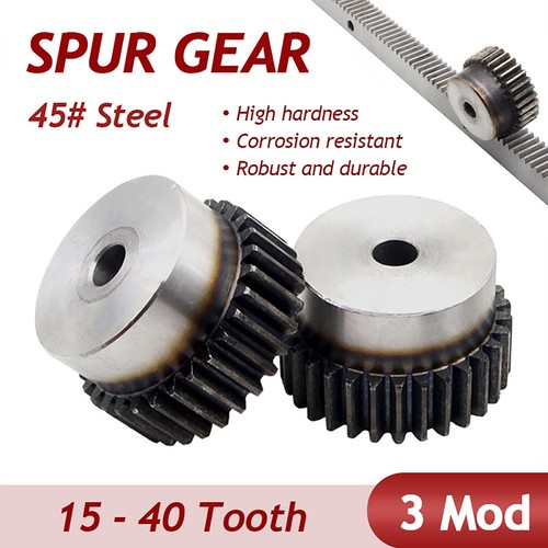 Spur gear c45 steel - module, 3