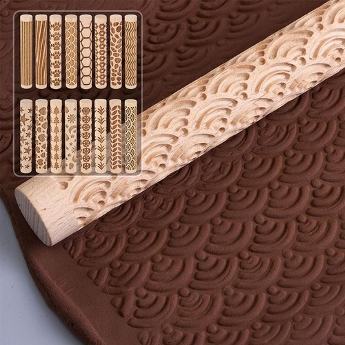 Ceramic clay texture roller - ceramic,