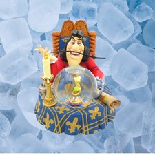 Large Disney Peter Pan Captain Hook Tinkerbell Snow Globe Music RARE WORKS