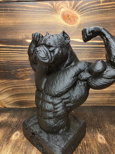 American bulldog black statue - bulldog,