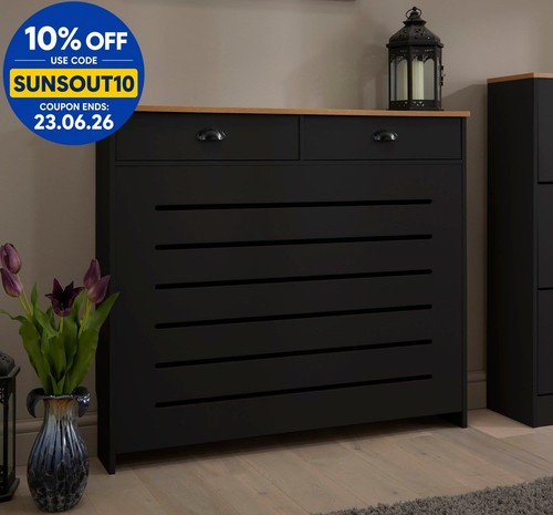 Black radiator cover - black, cabinet