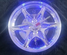 Neon Alloy Rim Wall Clock Blue