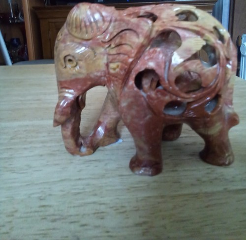 Soapstone brown elephant an - elephant,