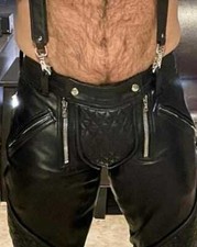 Men's Real Leather Pant Punk