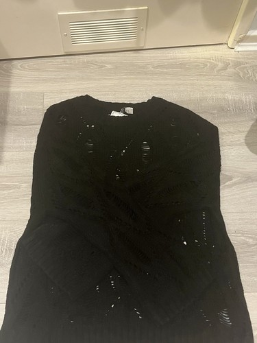 Divided black crochet - black, knit