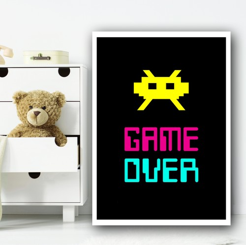 Space invaders neon - space,