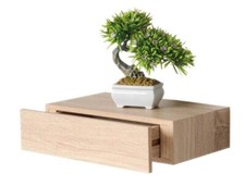 Wall shelf with wooden drawer