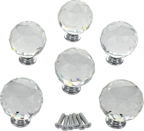 Clear round crystal glass - crystal, and