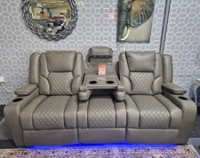 Orlando 3 Seater Electric Recliner Sofa, USB, Cup Holders, LED