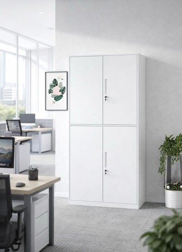 White metal storage cabinet - storage,