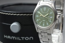 [Near MINT w/Box]  HAMILTON KHAKI 6361 37mm Khaki Dial Date Quartz Men's Watch