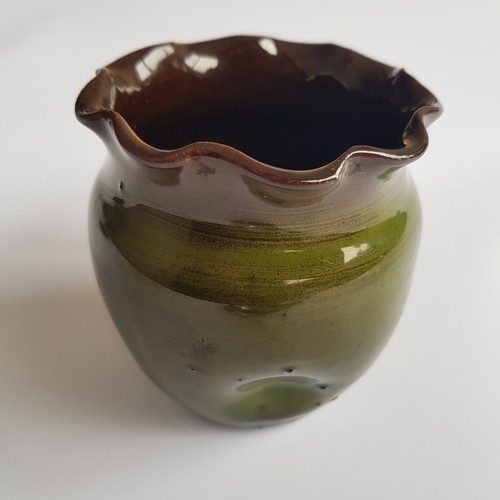 Studio art pottery brown - , green