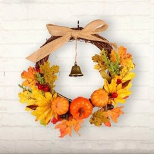 Thanksgiving Halloween Door Hanging Pumpkin Maple Leaf Bell Garland Household